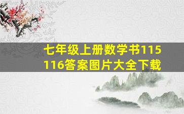 七年级上册数学书115116答案图片大全下载