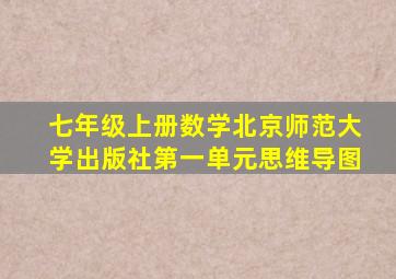 七年级上册数学北京师范大学出版社第一单元思维导图