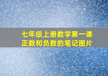 七年级上册数学第一课正数和负数的笔记图片