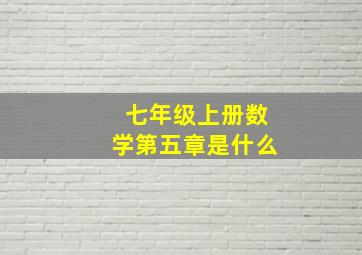 七年级上册数学第五章是什么