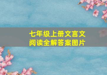 七年级上册文言文阅读全解答案图片