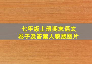 七年级上册期末语文卷子及答案人教版图片