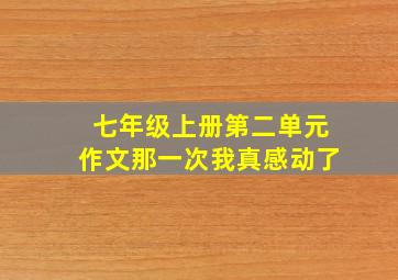 七年级上册第二单元作文那一次我真感动了