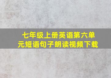 七年级上册英语第六单元短语句子朗读视频下载