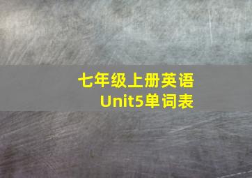 七年级上册英语Unit5单词表