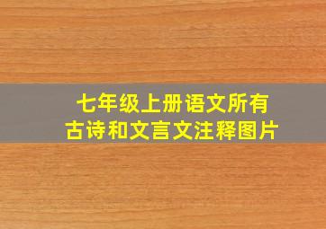 七年级上册语文所有古诗和文言文注释图片