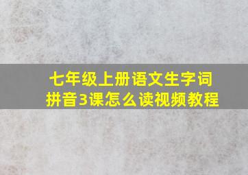 七年级上册语文生字词拼音3课怎么读视频教程