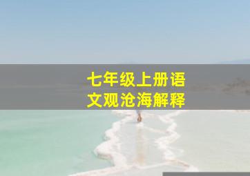 七年级上册语文观沧海解释