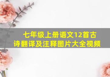 七年级上册语文12首古诗翻译及注释图片大全视频