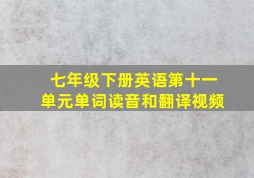 七年级下册英语第十一单元单词读音和翻译视频