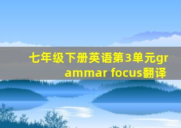 七年级下册英语第3单元grammar focus翻译