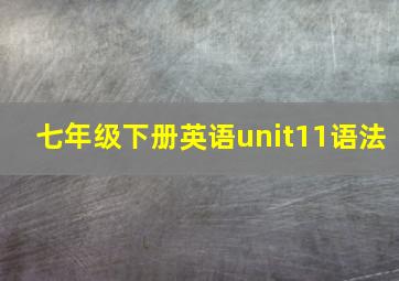 七年级下册英语unit11语法