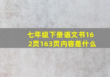 七年级下册语文书162页163页内容是什么