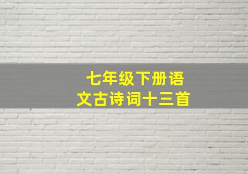 七年级下册语文古诗词十三首