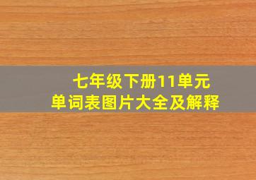 七年级下册11单元单词表图片大全及解释