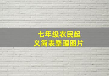 七年级农民起义简表整理图片