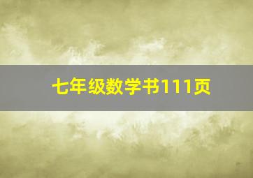 七年级数学书111页