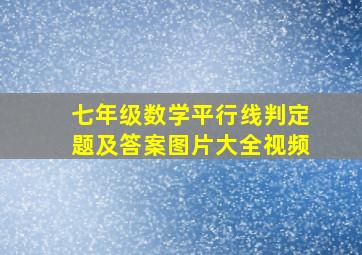 七年级数学平行线判定题及答案图片大全视频