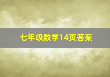 七年级数学14页答案