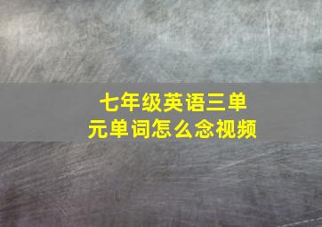 七年级英语三单元单词怎么念视频