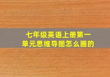 七年级英语上册第一单元思维导图怎么画的