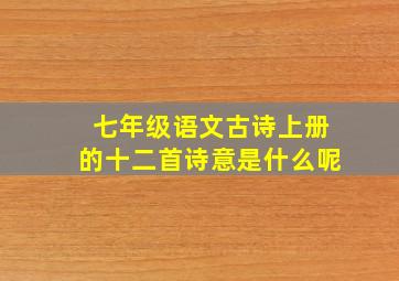 七年级语文古诗上册的十二首诗意是什么呢