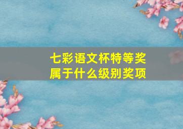 七彩语文杯特等奖属于什么级别奖项