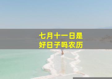 七月十一日是好日子吗农历