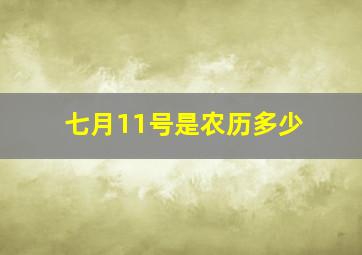 七月11号是农历多少