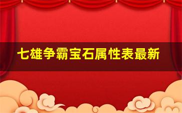 七雄争霸宝石属性表最新