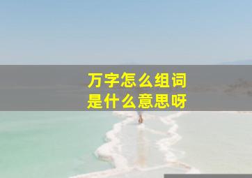 万字怎么组词是什么意思呀