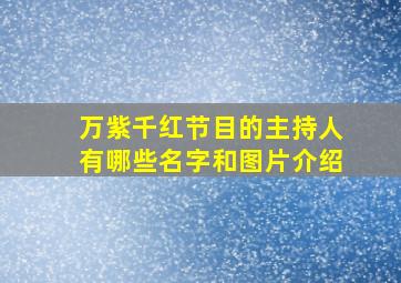 万紫千红节目的主持人有哪些名字和图片介绍