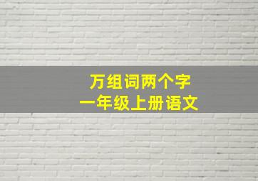 万组词两个字一年级上册语文