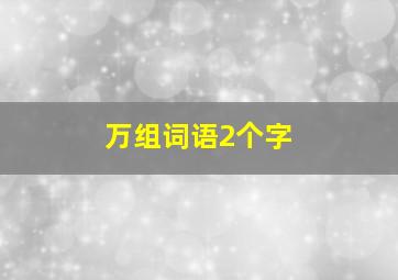 万组词语2个字