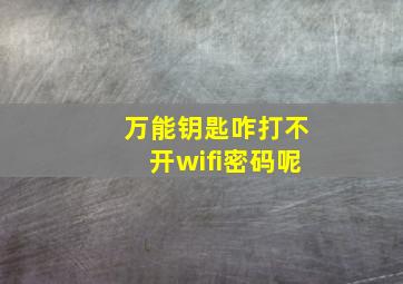 万能钥匙咋打不开wifi密码呢