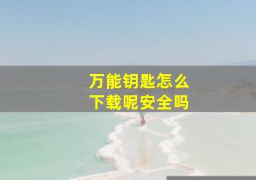 万能钥匙怎么下载呢安全吗