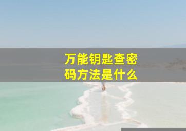 万能钥匙查密码方法是什么