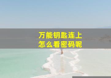 万能钥匙连上怎么看密码呢