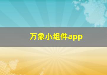 万象小组件app