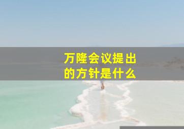 万隆会议提出的方针是什么