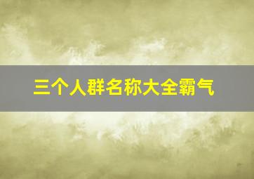 三个人群名称大全霸气