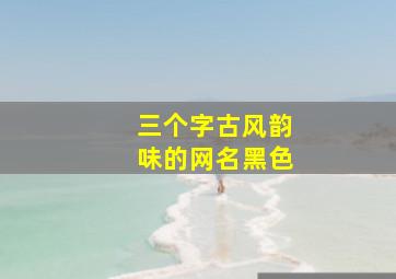 三个字古风韵味的网名黑色