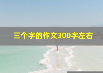 三个字的作文300字左右