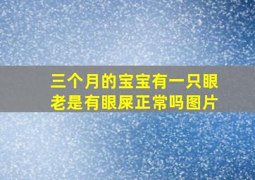 三个月的宝宝有一只眼老是有眼屎正常吗图片