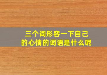 三个词形容一下自己的心情的词语是什么呢