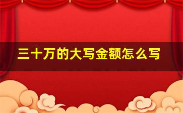 三十万的大写金额怎么写