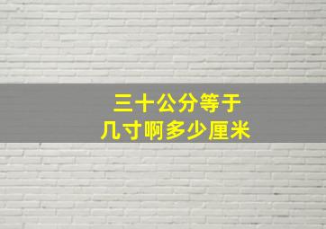 三十公分等于几寸啊多少厘米