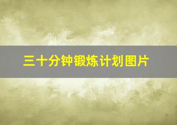 三十分钟锻炼计划图片