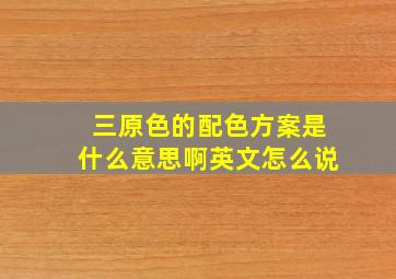 三原色的配色方案是什么意思啊英文怎么说