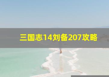 三国志14刘备207攻略